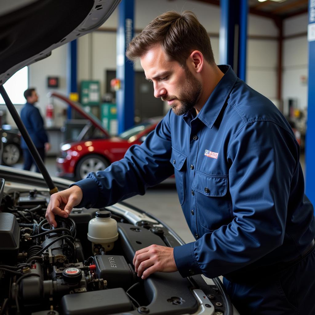 ASE Certified Technician at Work