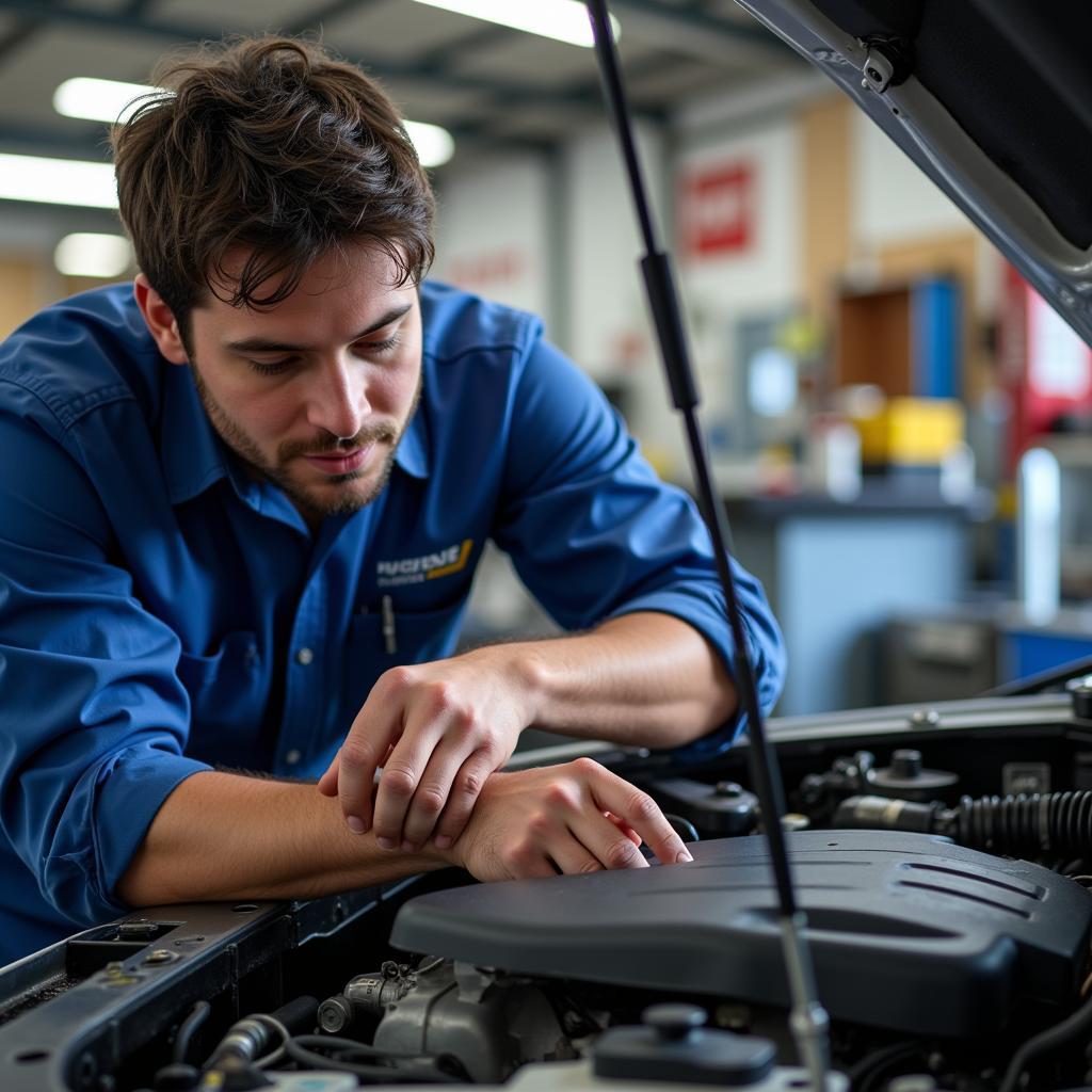 ASE Certified Technician at Work