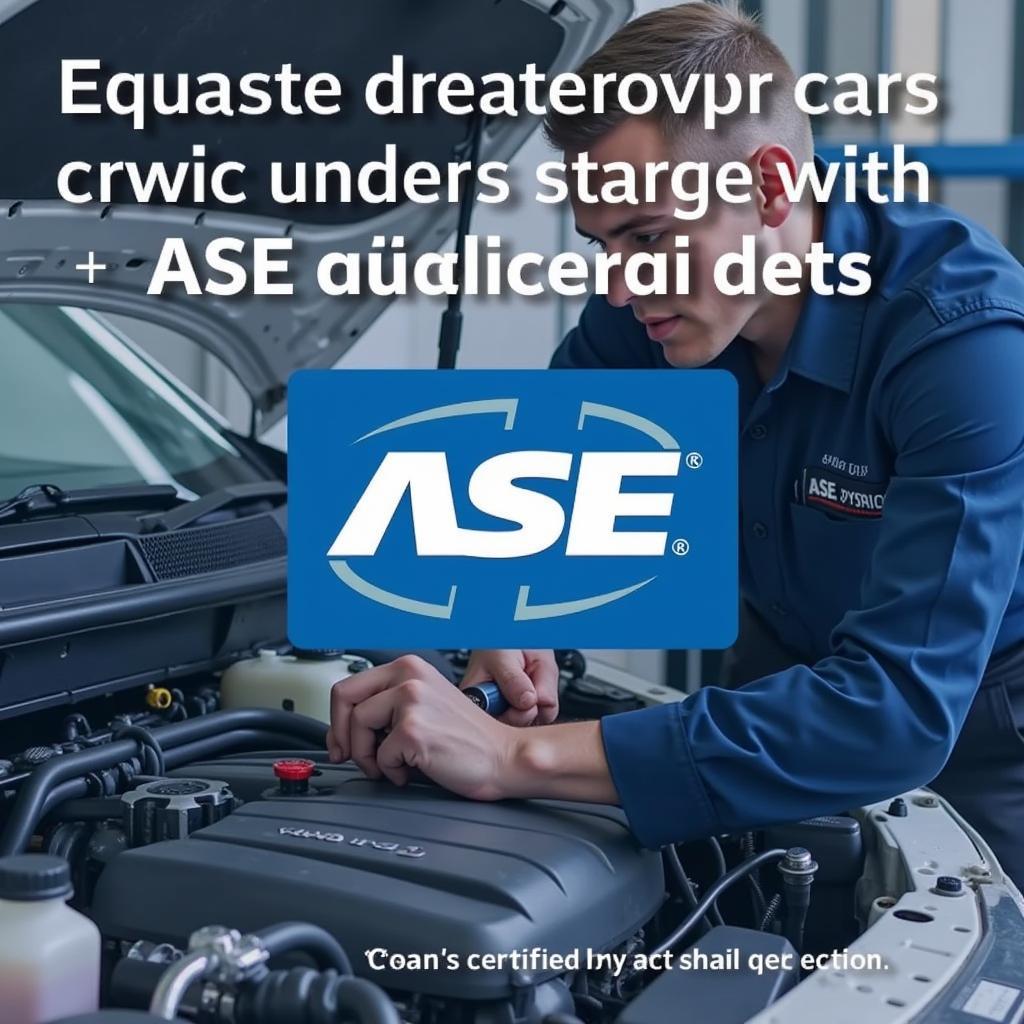 ASE Certified Technician Working on a Car Engine