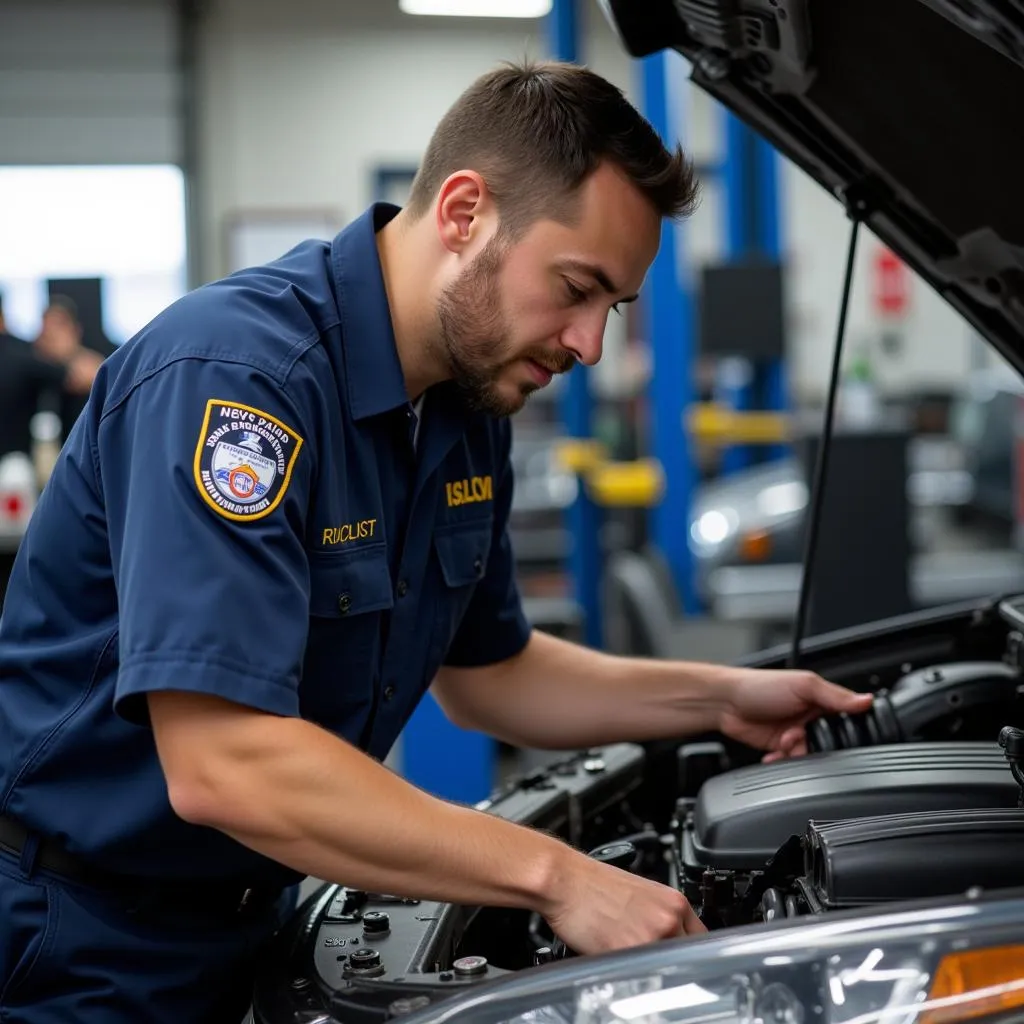 ASE Certified Technician at Work