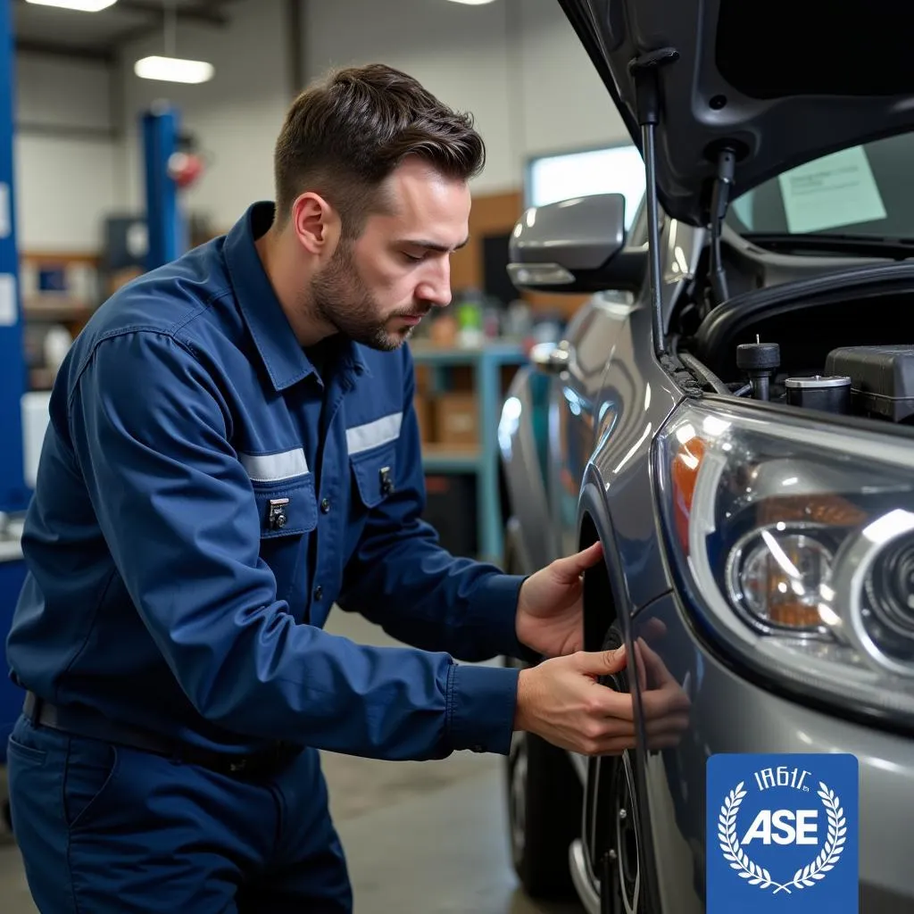 ASE Certified Technician at Work