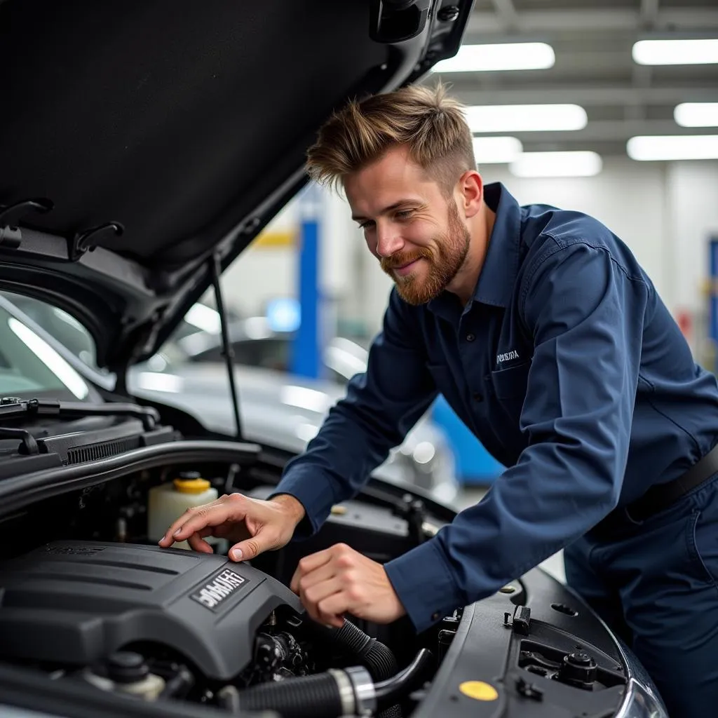 ASE Certified Technician at Work