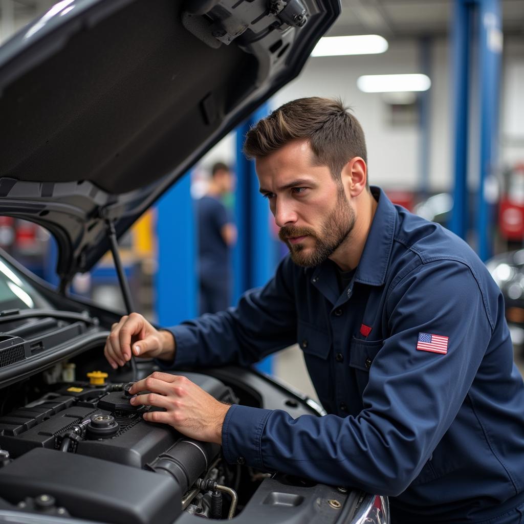 ASE Certified Technician at Work