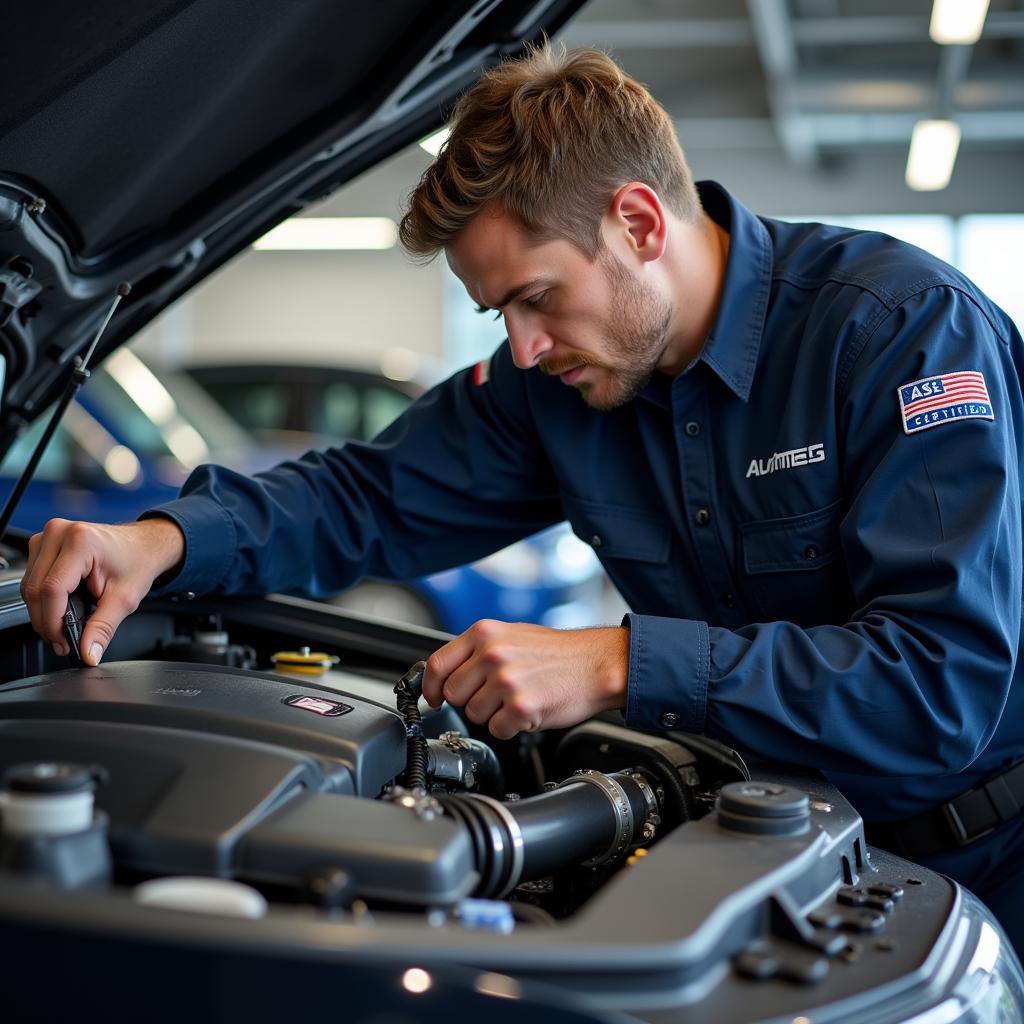 ASE-Certified Technician at Work