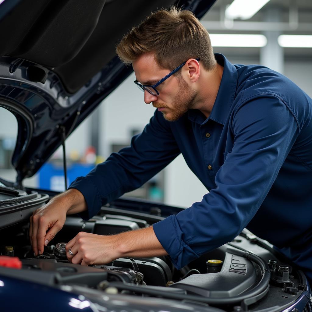 ASE Certified Technician at Work