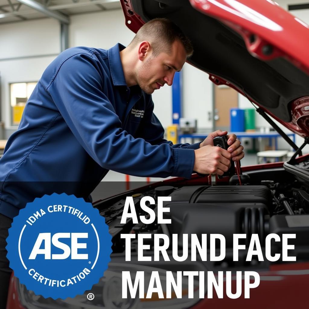 ASE Certified Technician Performing Car Maintenance