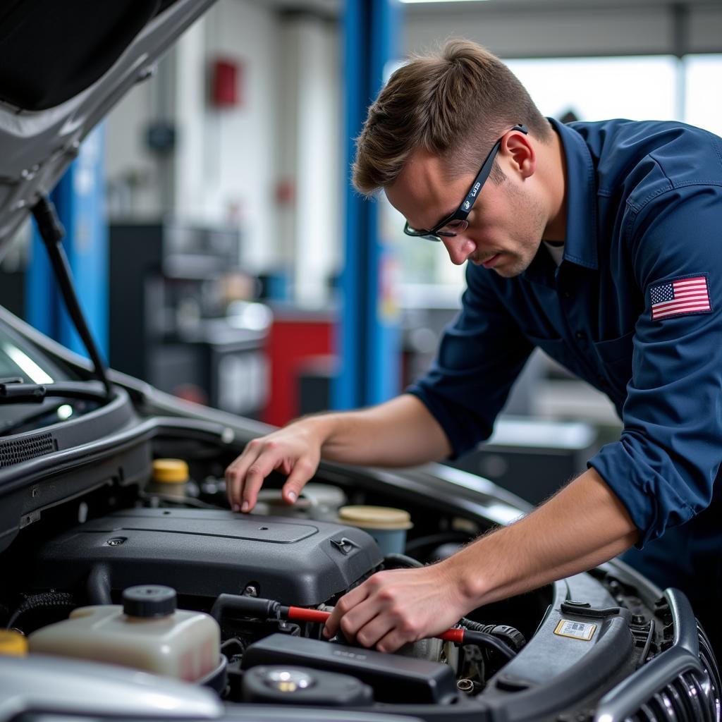 ASE Certified Technician Performing Engine Repair