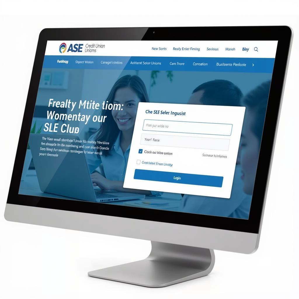 ASE Credit Union Visa Login Screen