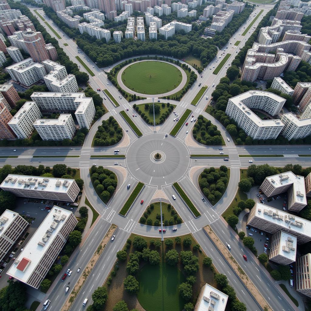 Aerial view of the Ase Croix de Pierre Le Mans intersection