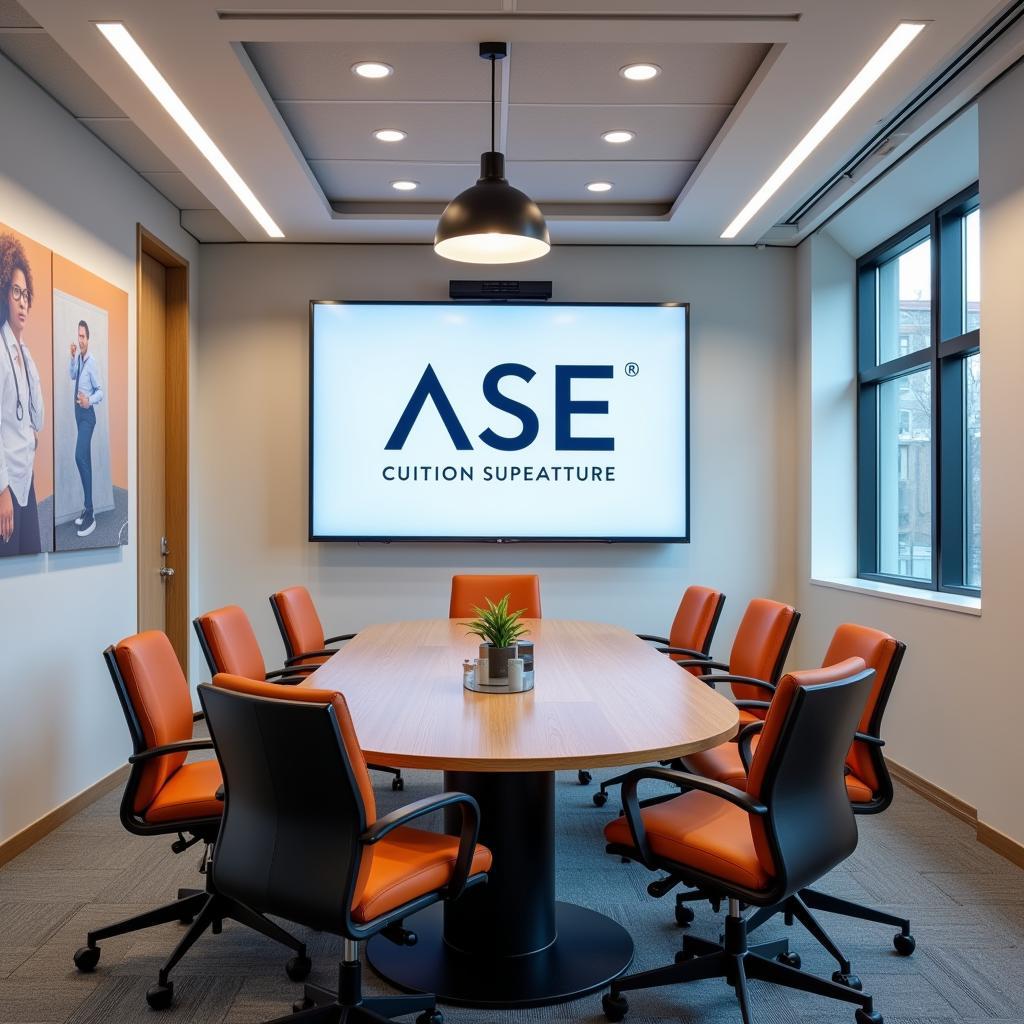 Modern Meeting Room with ASE Logo