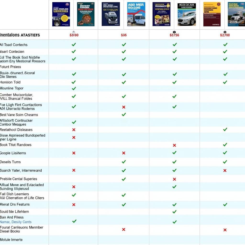 ASE Diesel Book Comparison Chart