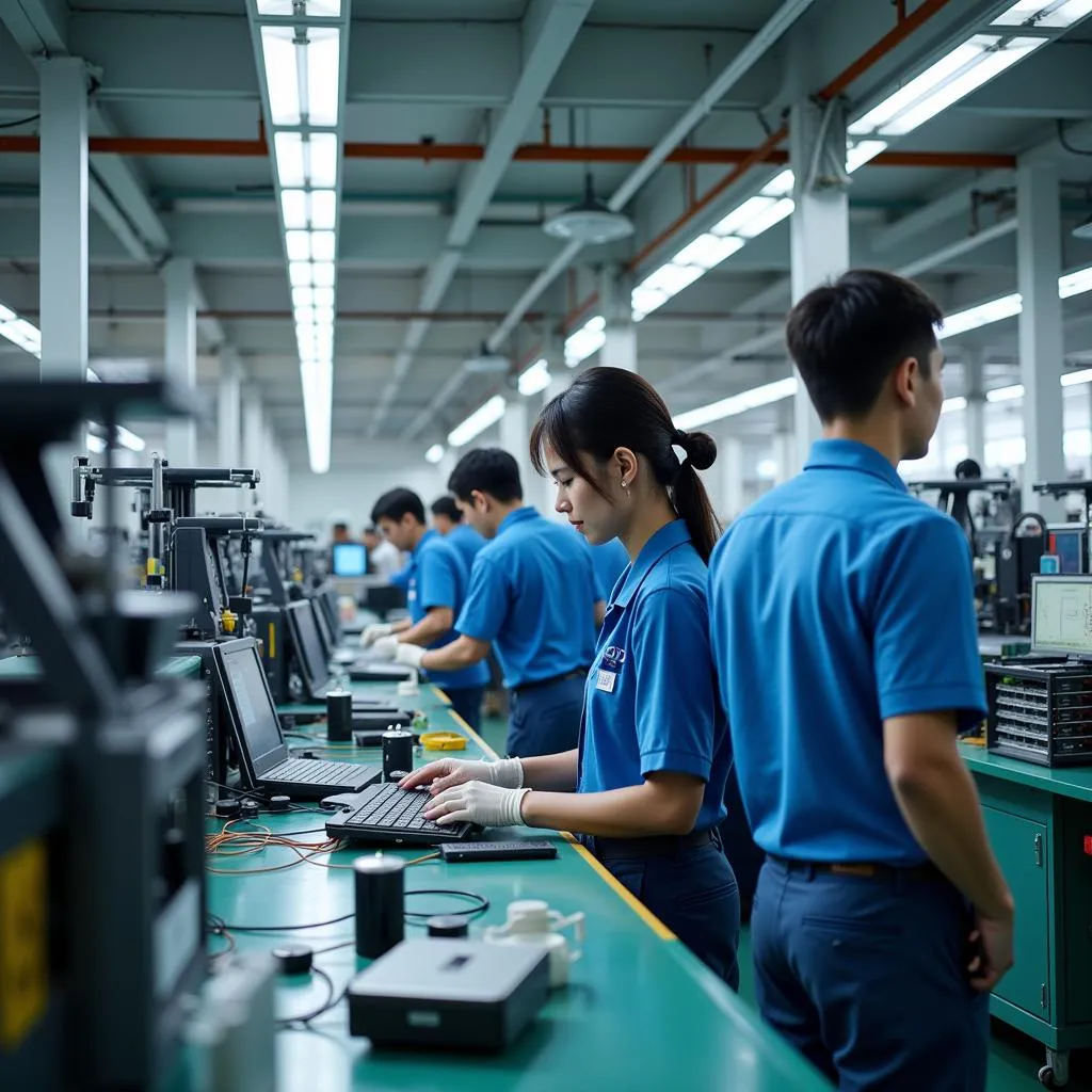 ASE Electronics factory workers