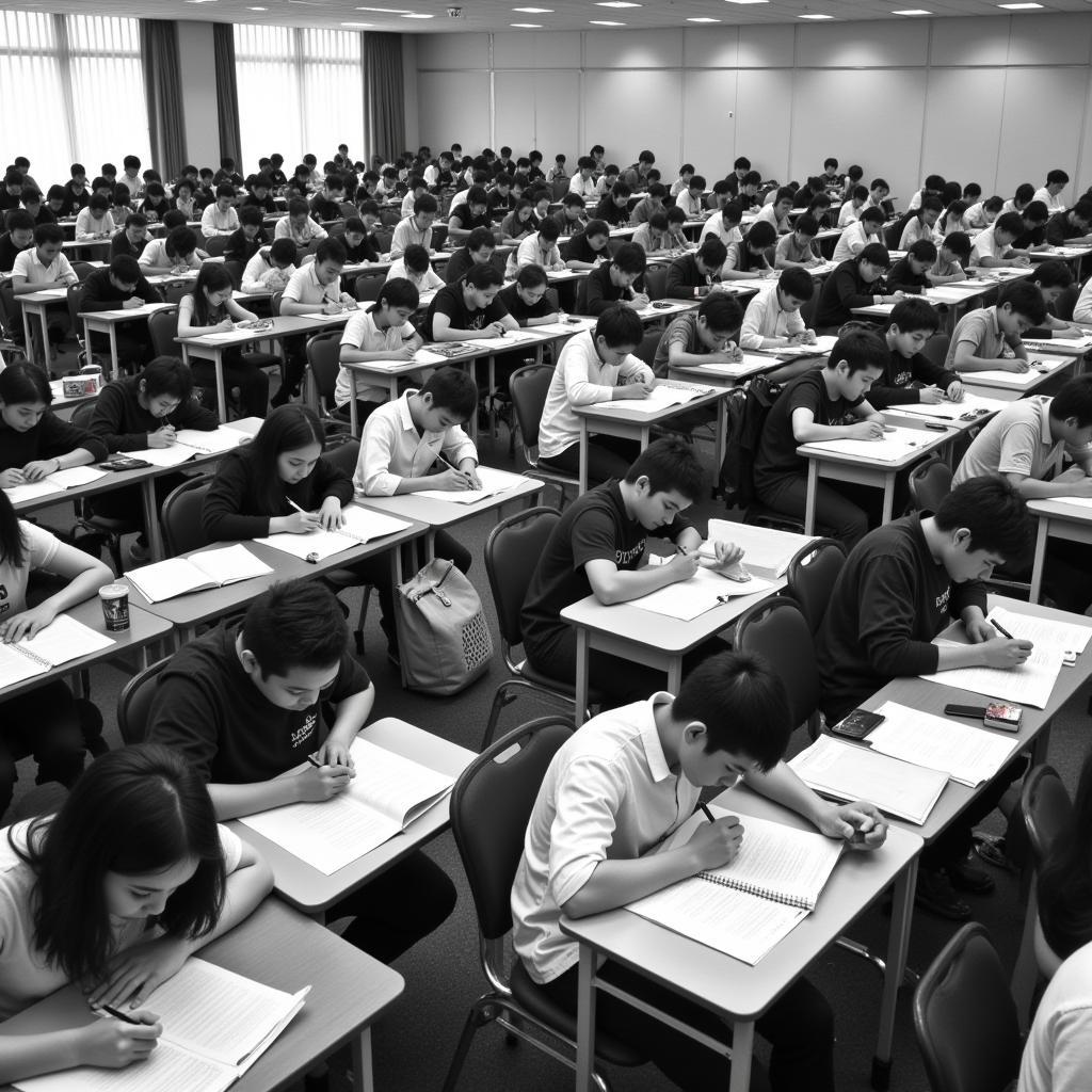 Students taking the ASE entrance exam