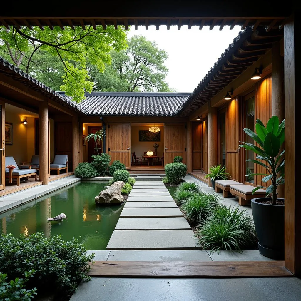 Tranquil Courtyard of an ASE Hotel in Chennai