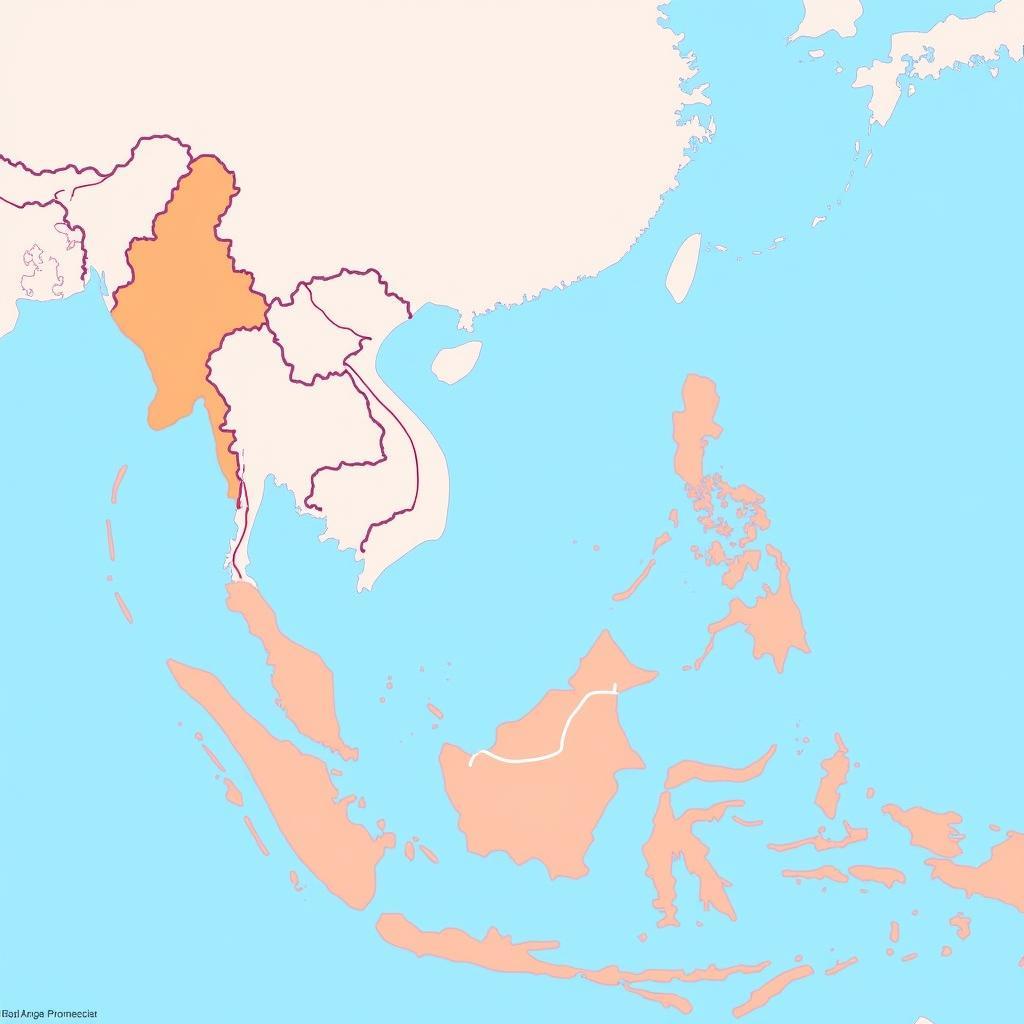 Southeast Asia Map with Highlighted Countries