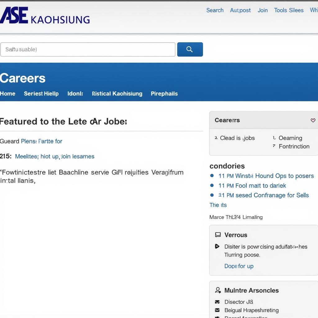 ASE Kaohsiung careers website homepage