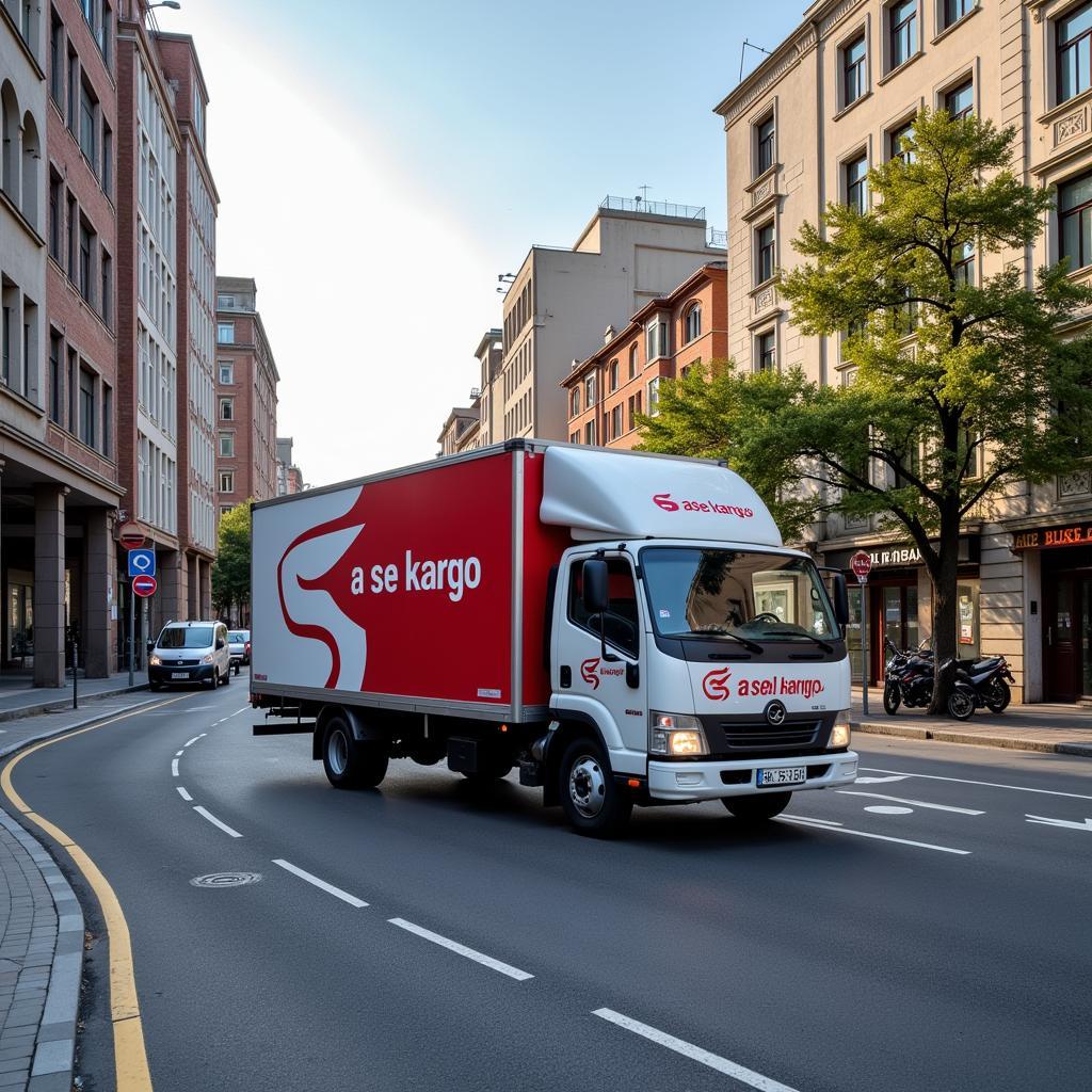 Ase Kargo Delivery Truck Navigating Ataşehir Streets