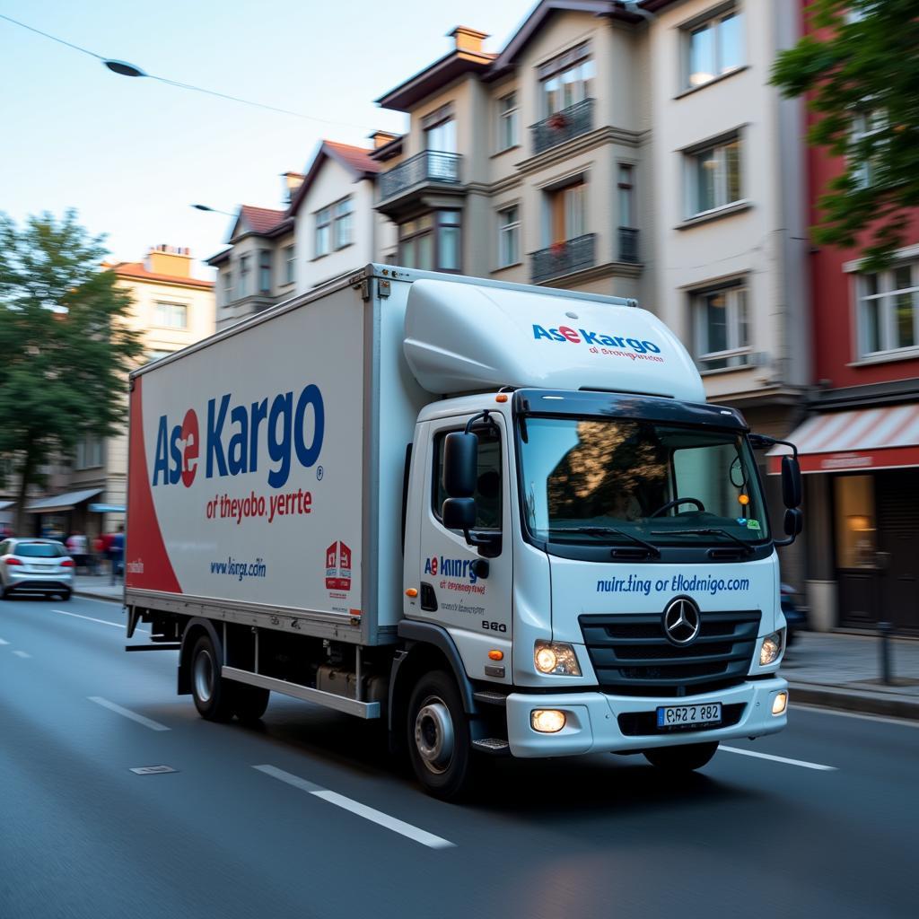 Ase Kargo delivery truck navigating the streets of Istanbul