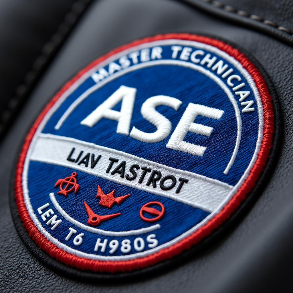 Close-up of ASE Master Technician Patch