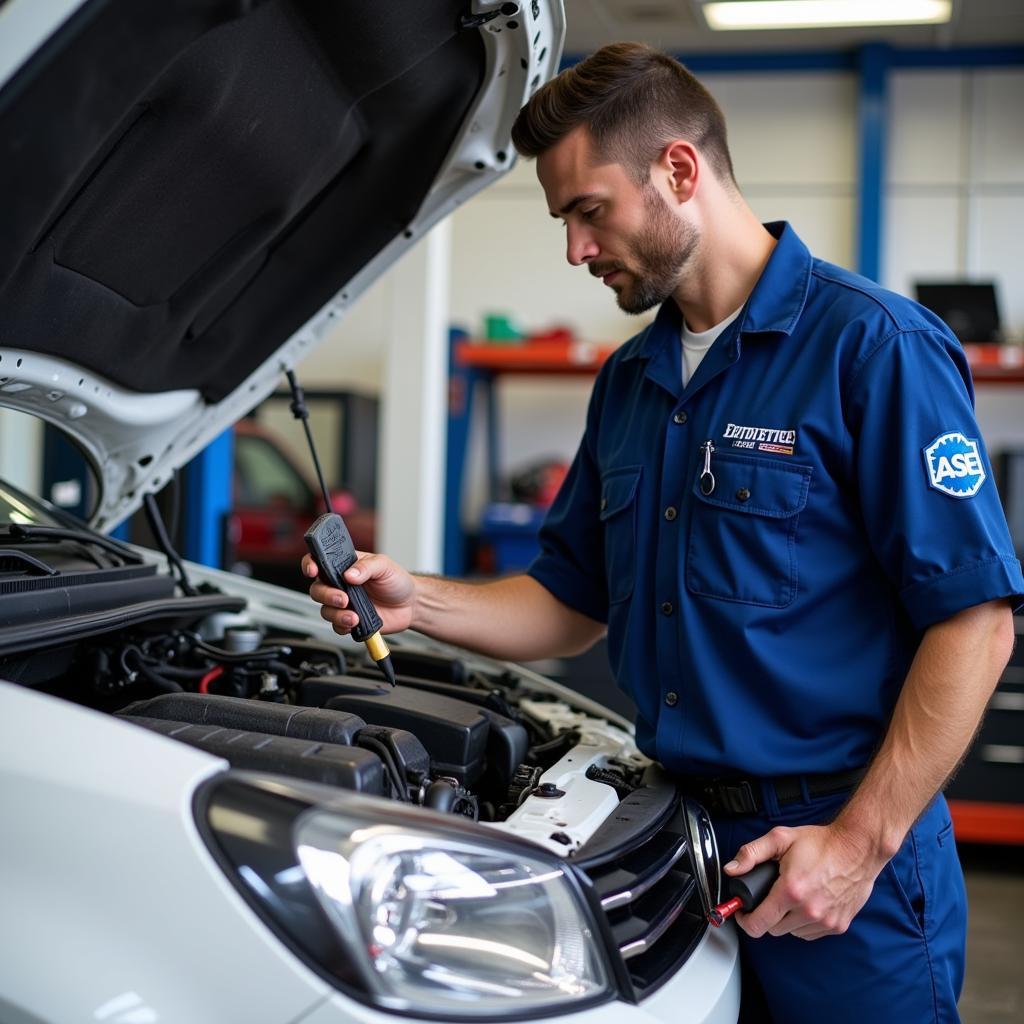 ASE Certified Mechanic Performing Car Repair