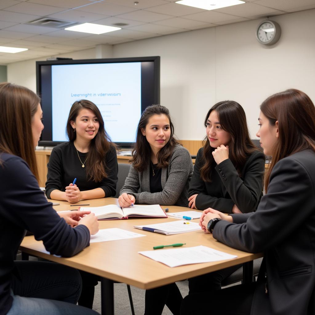 ASE Students Collaborating on a Public Policy Project