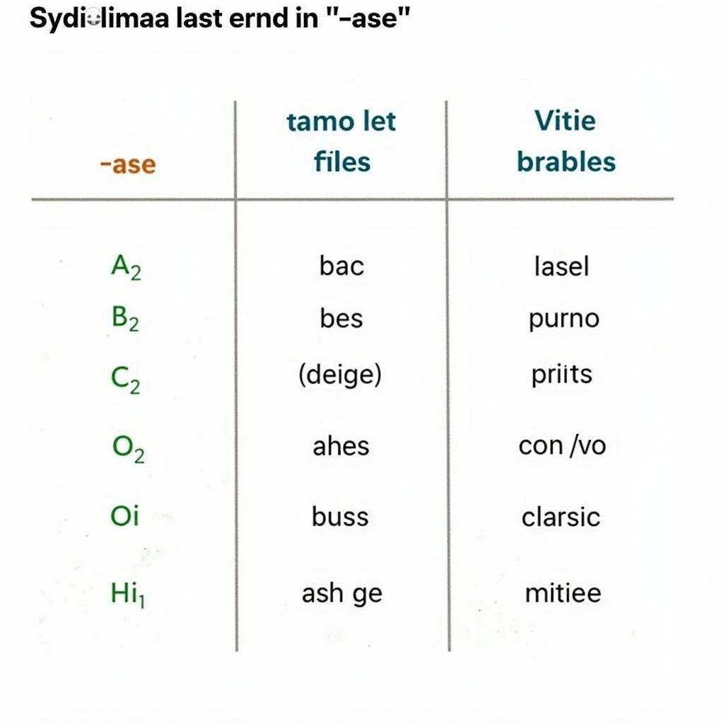 Examples of "ASE" Suffix in Spanish