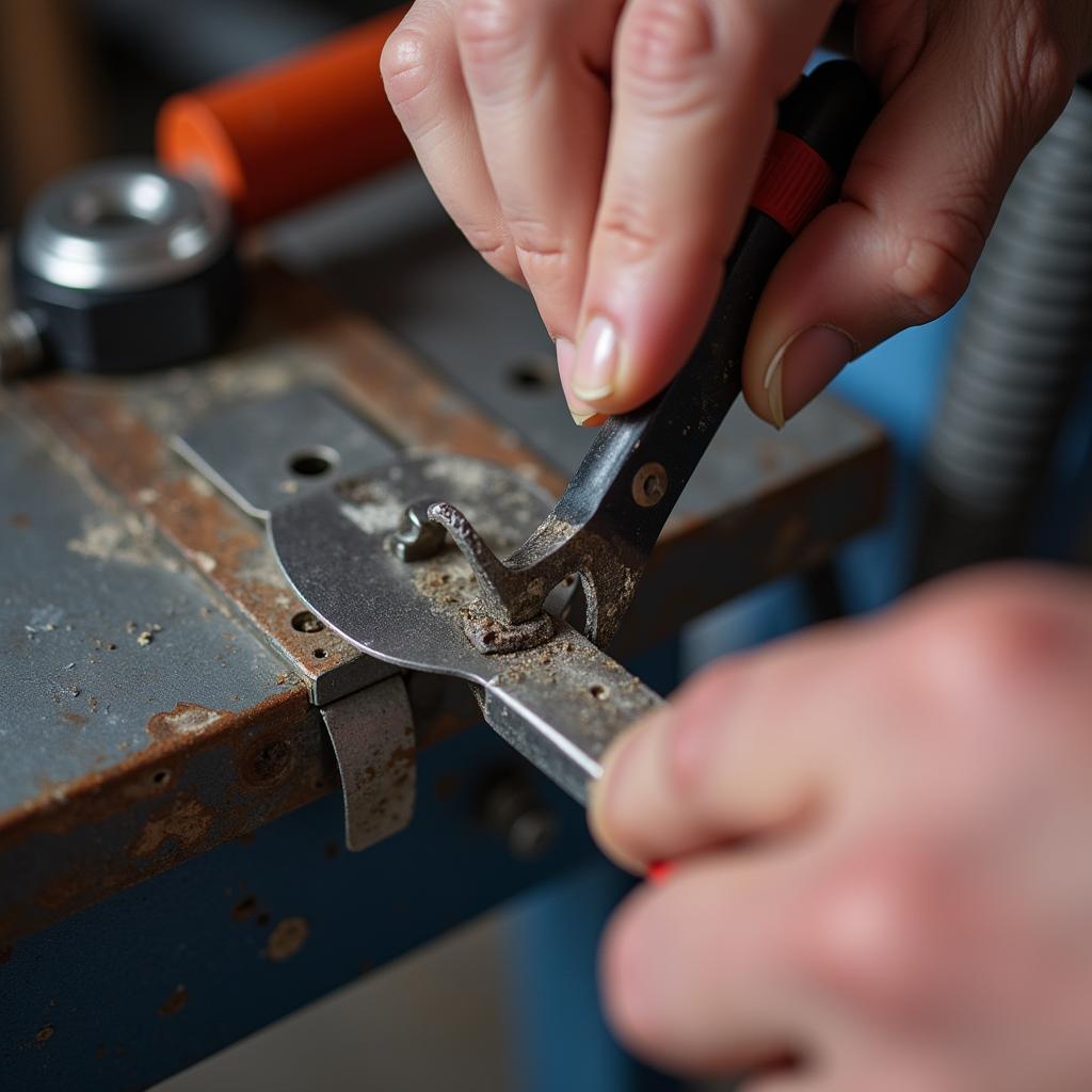 Replacing a roof cutter blade