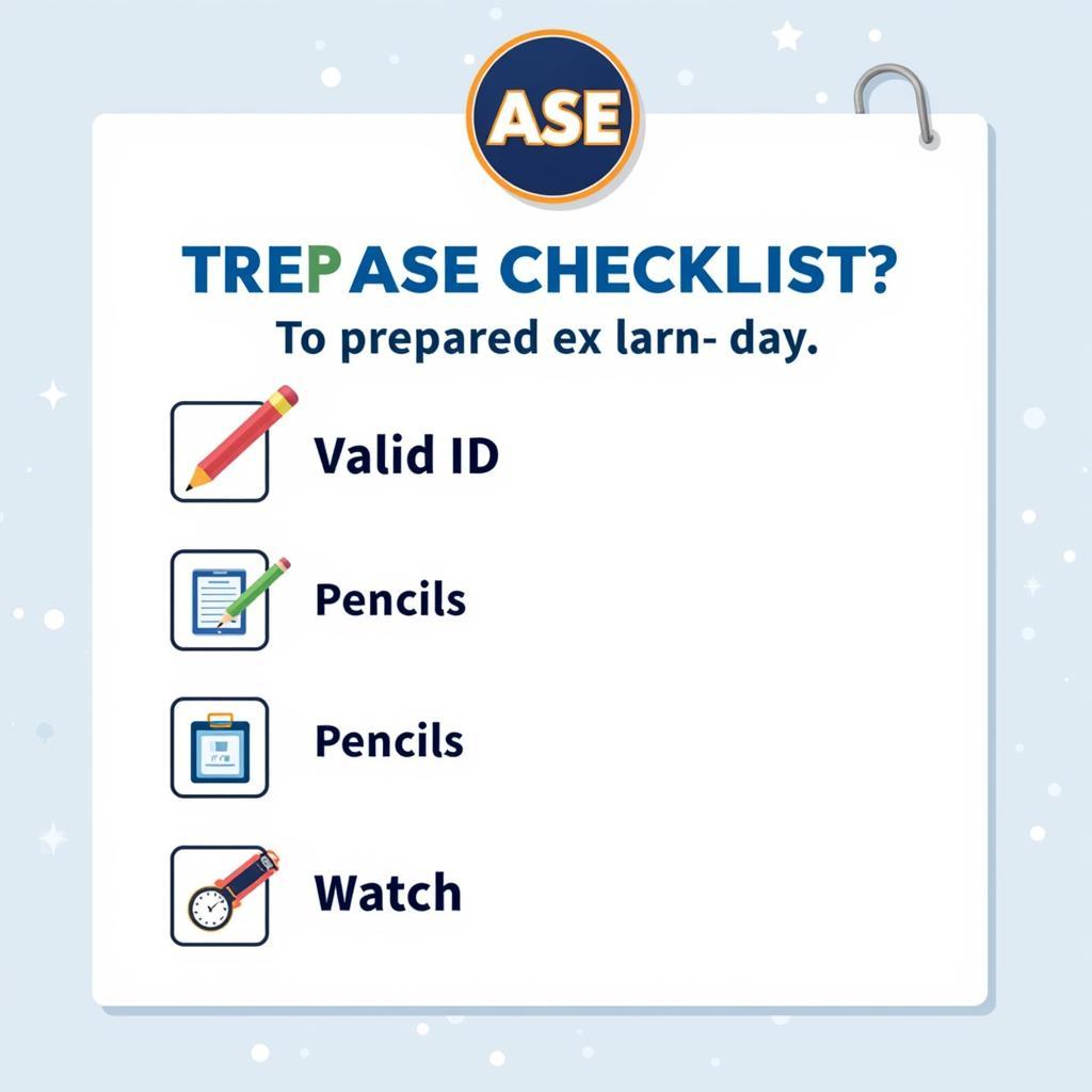 ASE Test Day Checklist