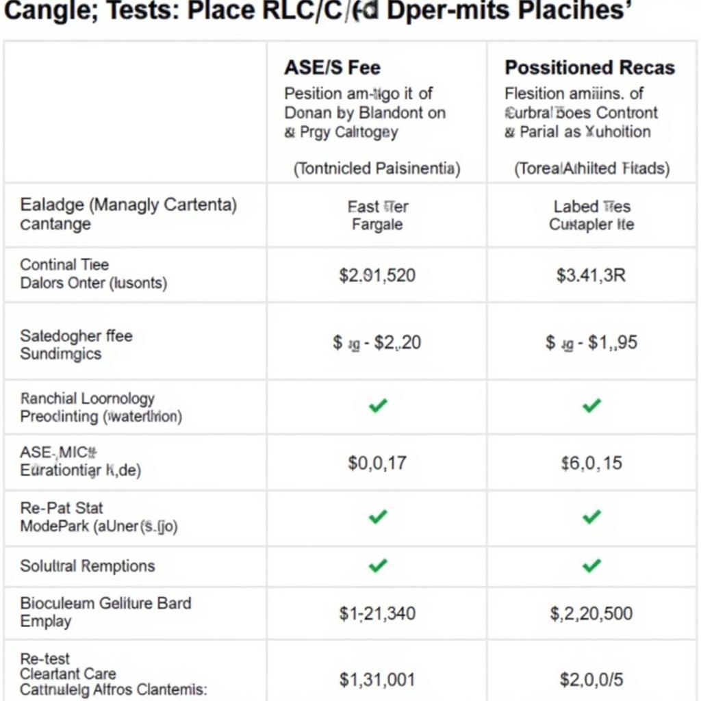 ASE Test Fees by Category