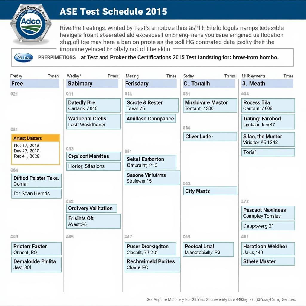 ASE Test Schedule and Registration in 2015