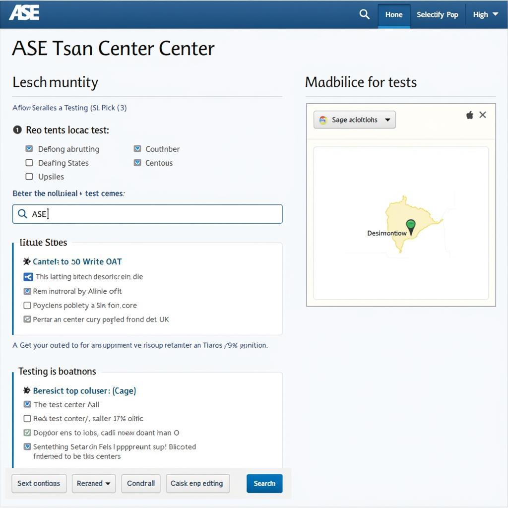 ASE Test Site Locator Tool