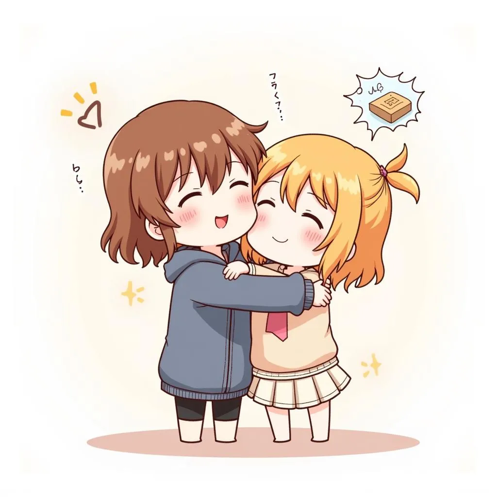 Asako and Natori sharing a tender moment