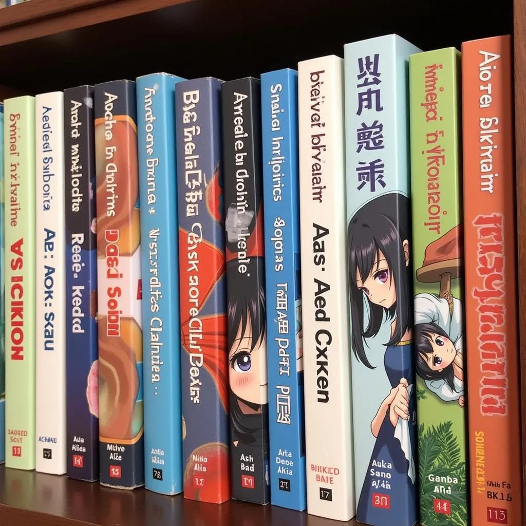 Ase to Sekken manga volumes displayed on a shelf