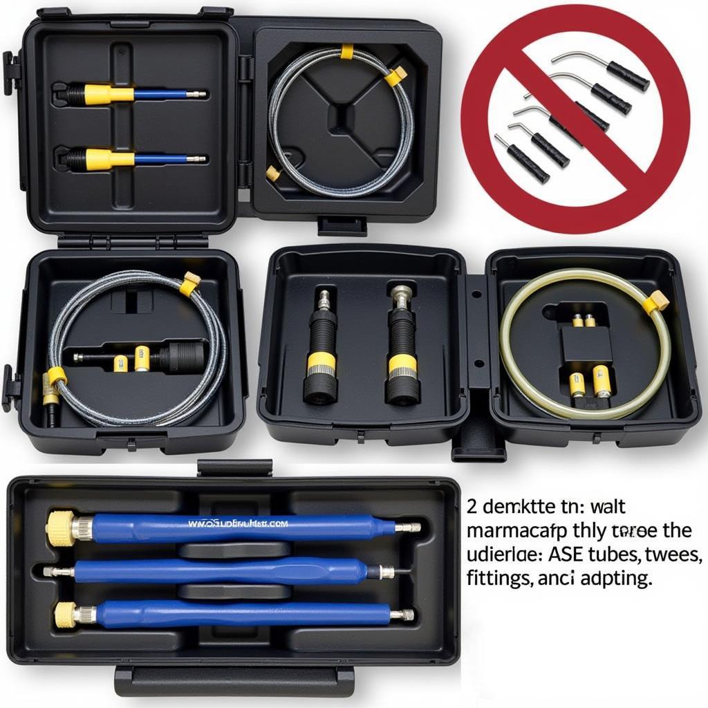 ASE tubes and fittings neatly organized in a toolbox