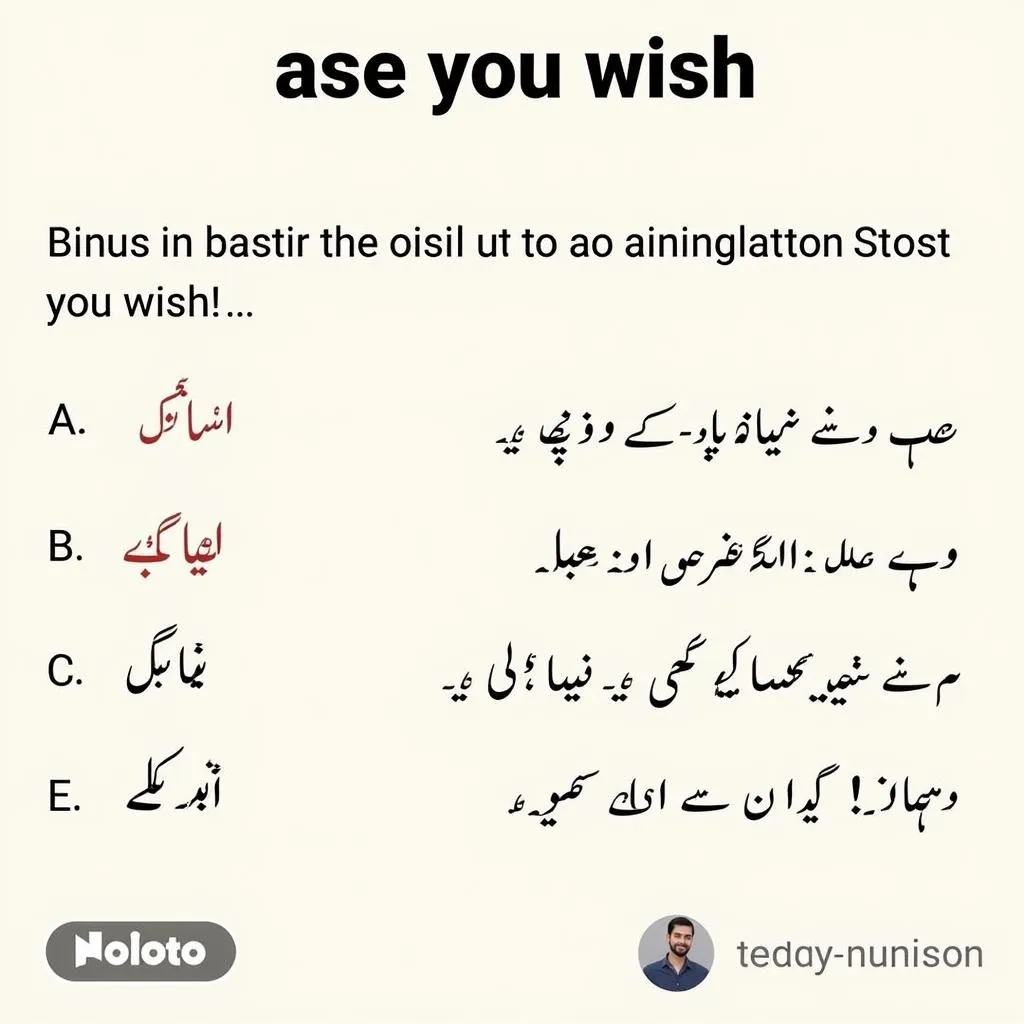 Ase You Wish in Urdu Translation