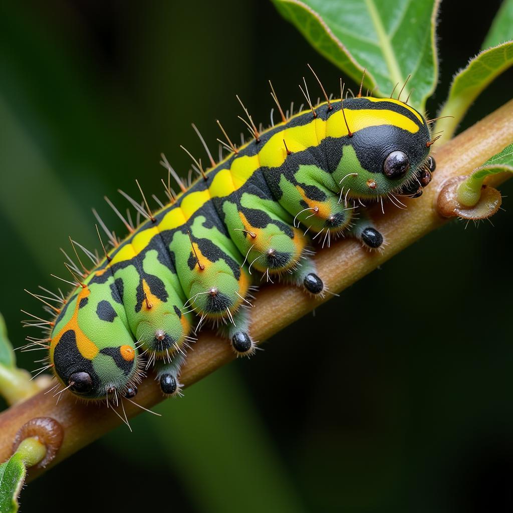 Asea Asterope Caterpillar on a Branch