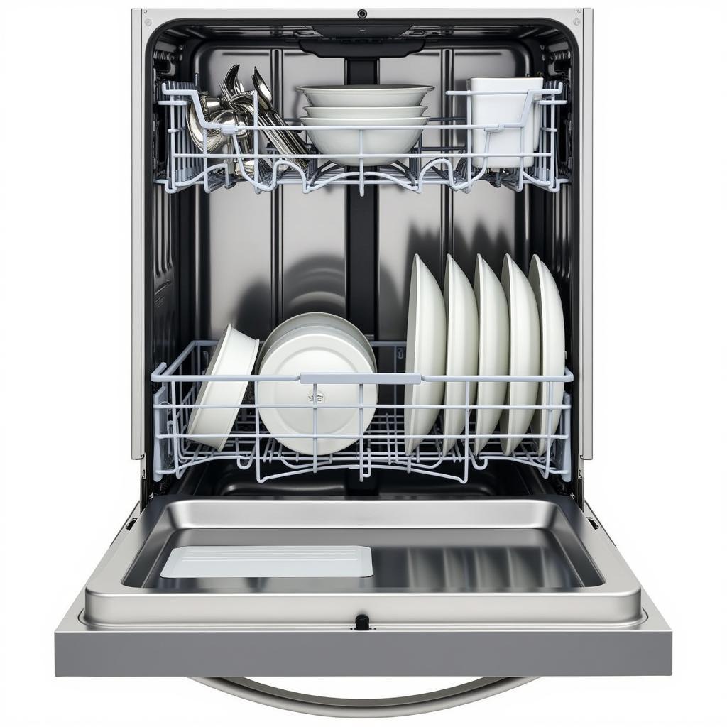 Spacious Interior and Adjustable Racks of the Asea Cylinda 1500 Dishwasher