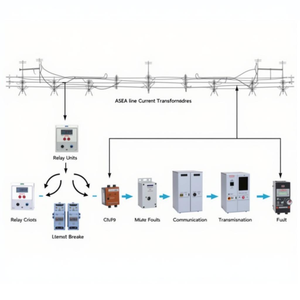 ASEA Line Differential Protection System Diagram