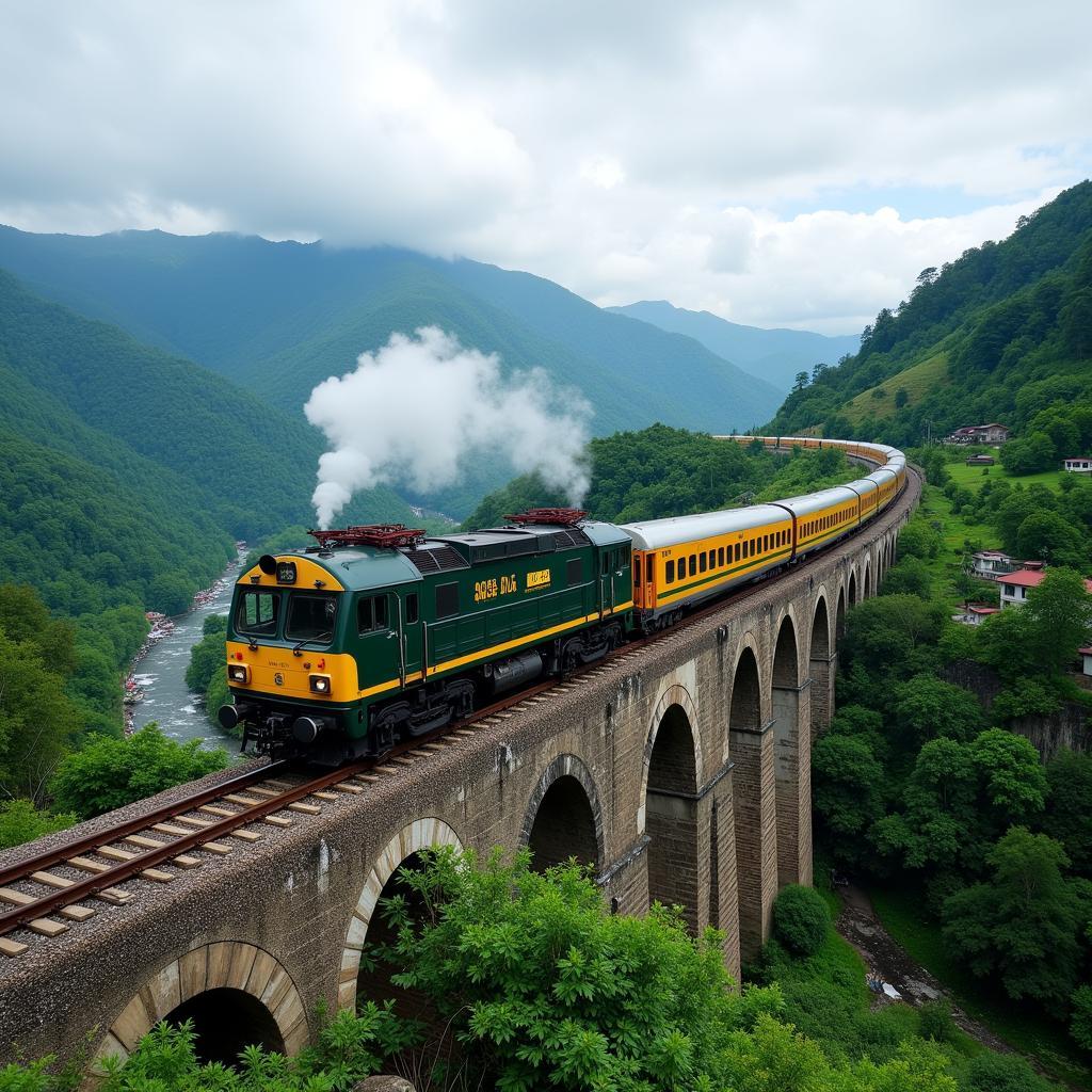 ASEA Locomotive Navigating Mountainous Terrain