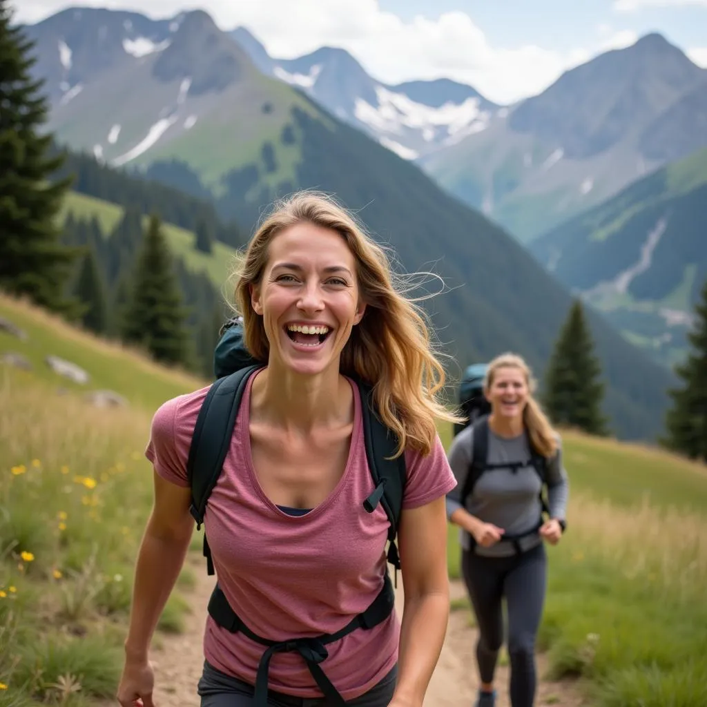 Woman Hiking with Increased Energy