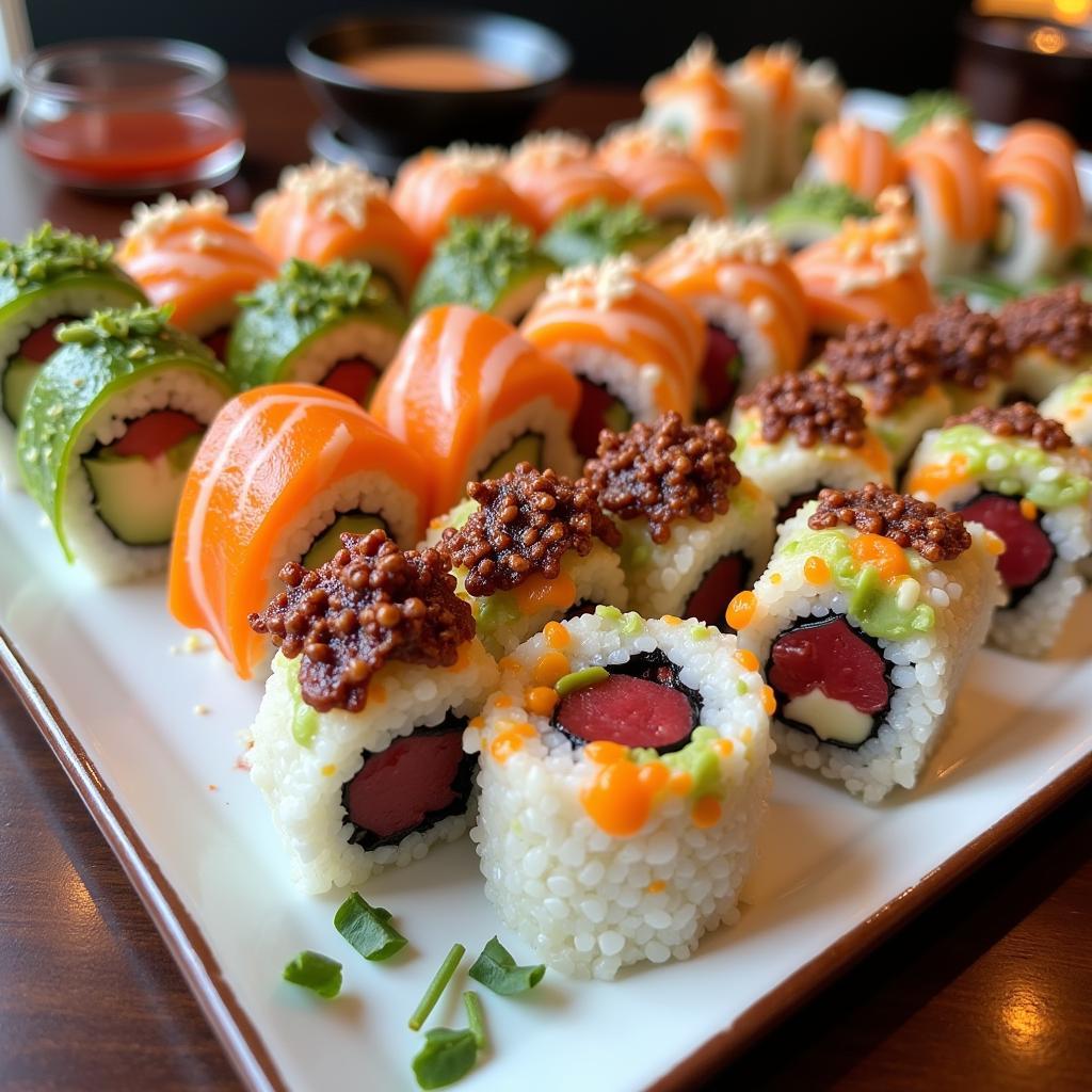 A vibrant platter of Asea sushi