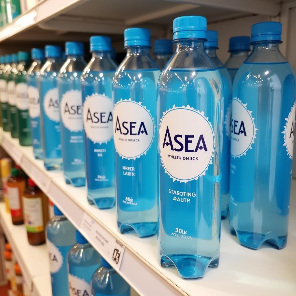 Asea water on display in a Singapore store