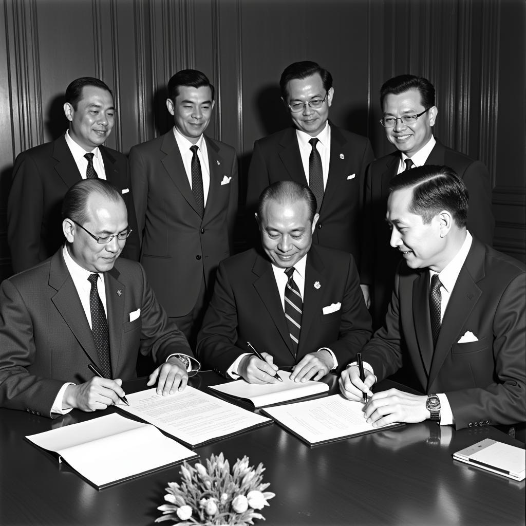 ASEAN 4 Founding Members Signing the Bangkok Declaration