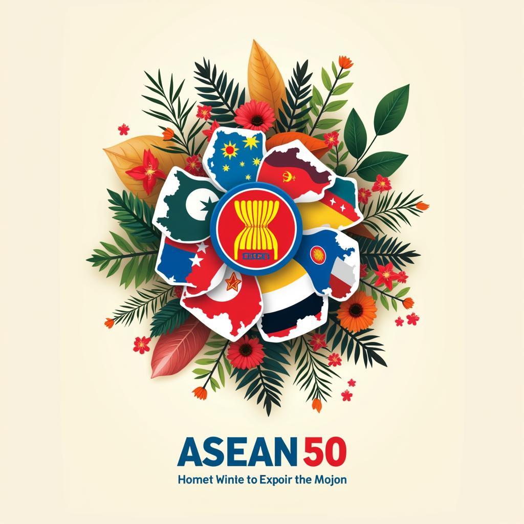 Visual Representation of ASEAN Cultures alongside the 50th Anniversary Logo