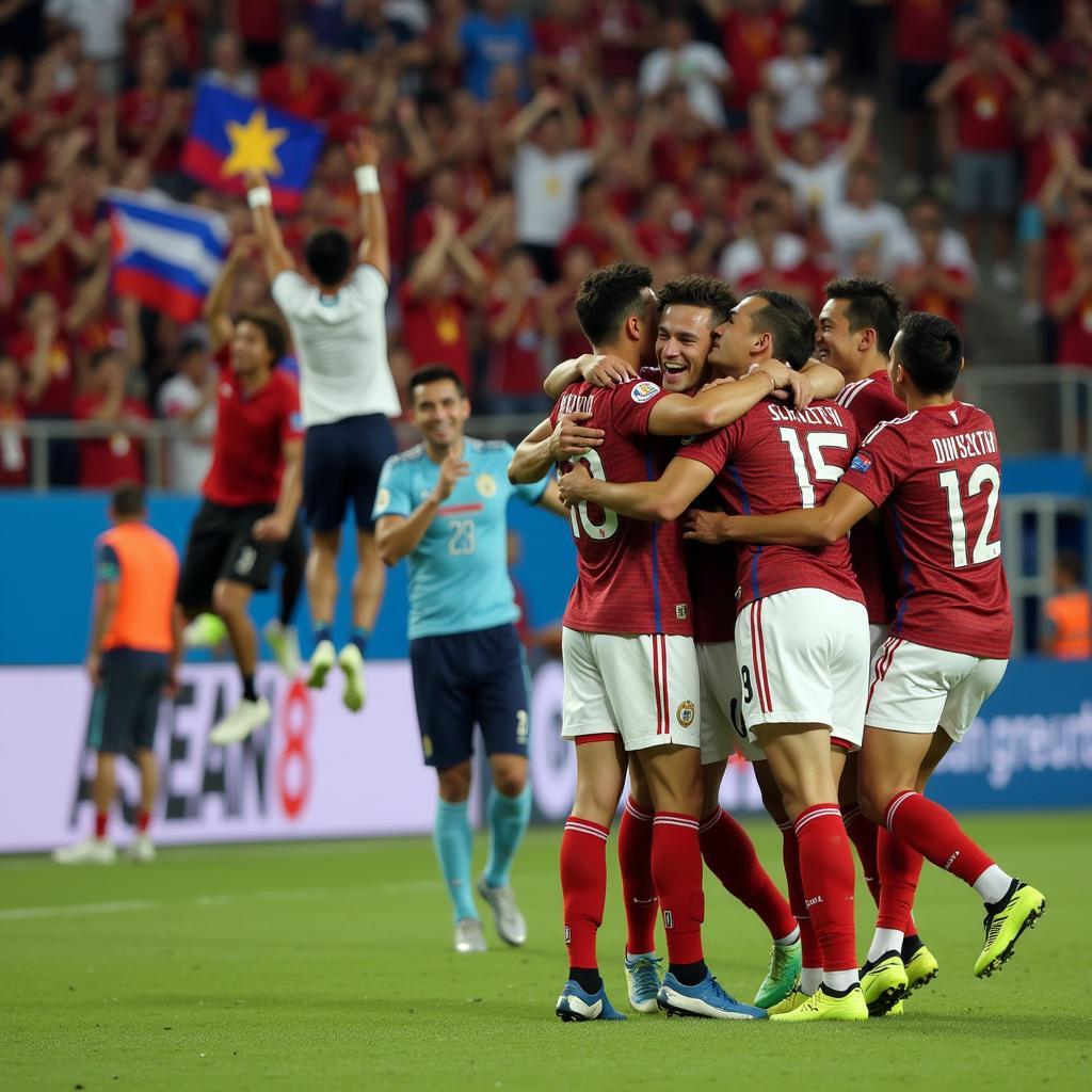 Victory Celebration in ASEAN 8 Soccer Match