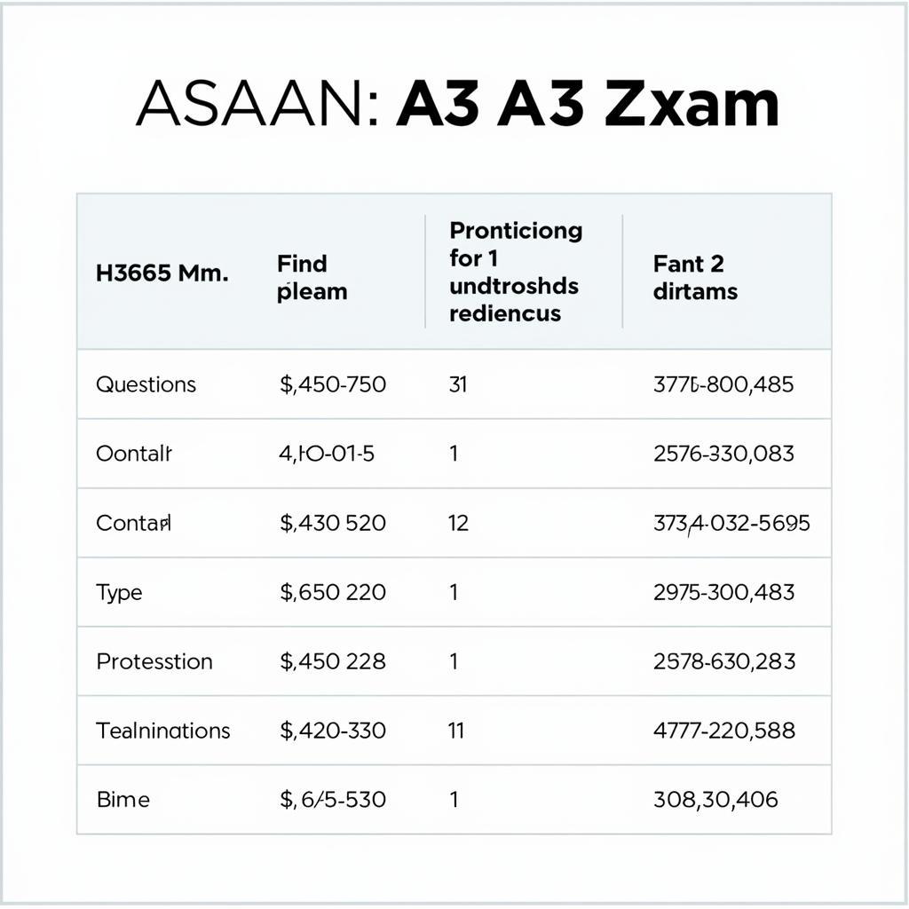 ASEAN A3 Exam Structure Example