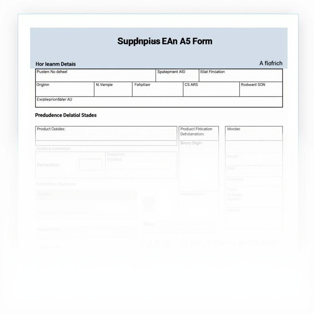 Sample ASEAN A5 Form