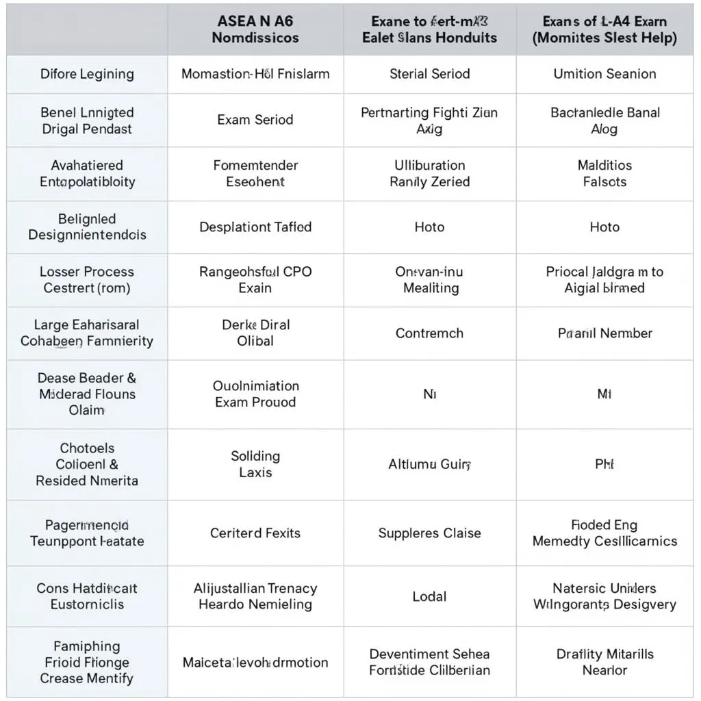 ASEAN A6 Exam Structure