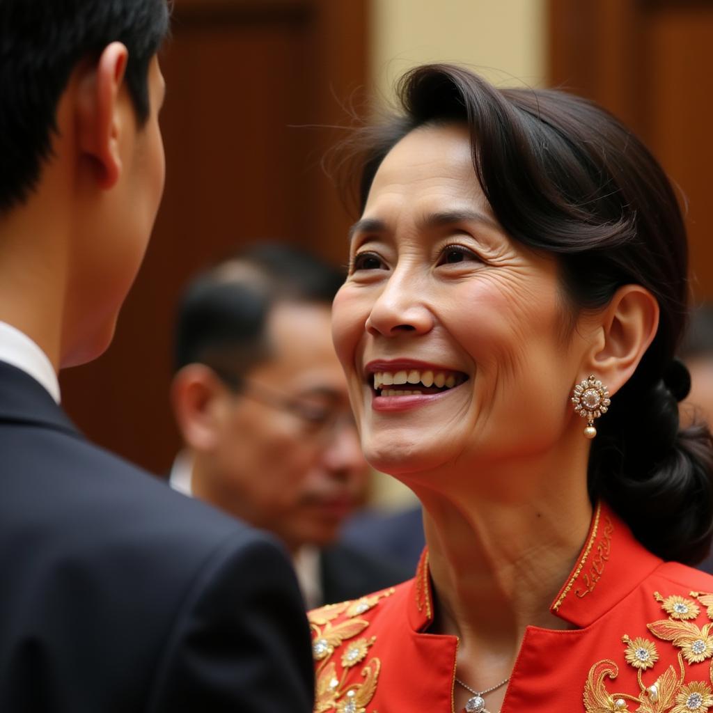 Aung San Suu Kyi meeting with ASEAN leaders