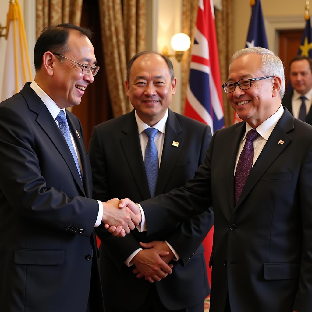 Leaders from ASEAN, Australia, and New Zealand at a summit, signifying future collaborations